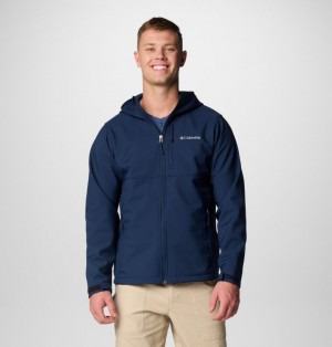 Columbia Ascender™ II Hooded Softshell Hiking Men Jackets Navy | 27845557