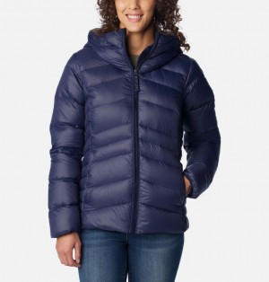 Columbia Autumn Park™ Down Hooded Women Puffer Jacket Navy | 44652008