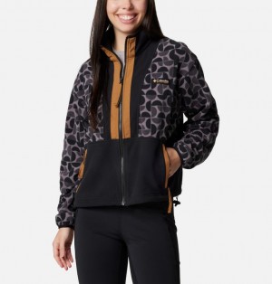 Columbia Back Bowl™ Printed Women Fleece Jackets Black | 27725276