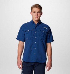 Columbia Bahama™ II Short Sleeve Men Shirts Blue | 62427004