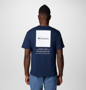 Columbia Barton Springs™ Graphic Men T Shirts Navy | 88579701