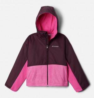 Columbia Benton Springs™ Hooded Sherpa Girls's Fleece Jackets Pink | 22313363