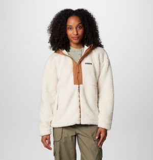 Columbia Boundless Discovery™ Hooded Sherpa Women Fleece Jackets White | 76381999