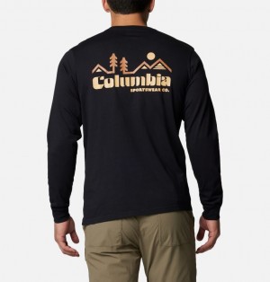 Columbia CSC™ Seasonal Logo LS Men T Shirts Black | 26299814