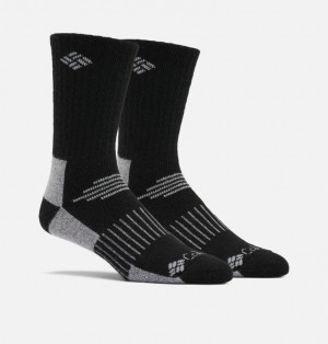 Columbia Cotton Casual Crew - 2 Pack Men Socks Black | 35759283