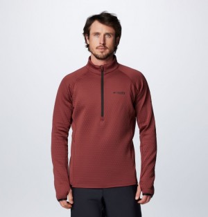 Columbia Crystal Leaf™ Omni-Heat™ Helix Technical Half Zip Men Fleece Red | 62258617