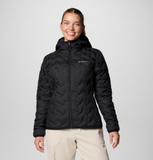 Columbia Delta Ridge™ II Down Hooded Women Puffer Jacket Black | 69854081