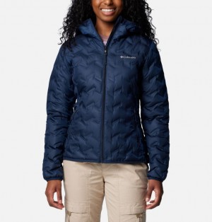Columbia Delta Ridge™ II Down Hooded Women Puffer Jacket Navy | 73000218