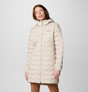 Columbia Delta Ridge™ II Hooded Long Down Women Puffer Jacket White | 76105461