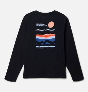 Columbia Dobson Pass™ Long Sleeve Graphic Boys's T Shirts Black | 9032888