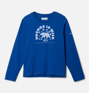 Columbia Dobson Pass™ Long Sleeve Graphic Boys's T Shirts Blue | 78444814