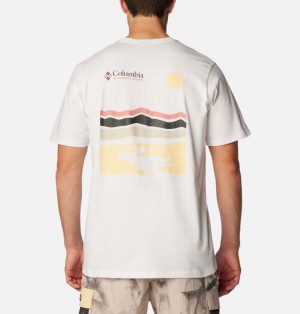Columbia Explorers Canyon™ Back Graphic Men T Shirts White | 94633381