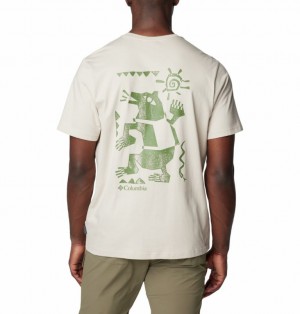 Columbia Explorers Canyon™ Back Graphic Men T Shirts Beige | 37727154