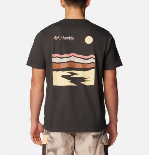 Columbia Explorers Canyon™ Back Graphic Men T Shirts Black | 32767819