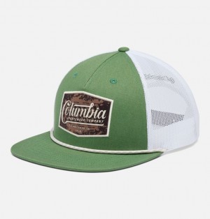 Columbia Flat Brim Snap Back Men Caps Green | 64866732