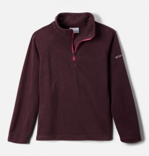 Columbia Glacial™ Fleece Half Zip Girls's Sweatshirts Burgundy | 26825738