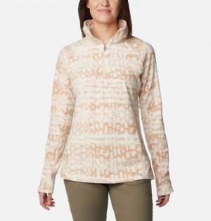 Columbia Glacial™ IV 1/2 Zip - Patterned Print Women Sweatshirts Beige | 27889767