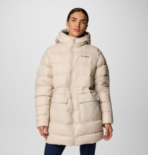 Columbia Harmony Falls™ Hooded Mid Down Women Puffer Jacket White | 75139185