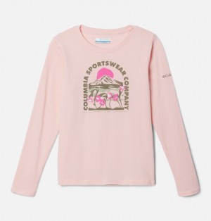 Columbia Hazeldel Hill™ Long Sleeve Graphic Girls's T Shirts Pink | 71635249