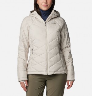 Columbia Heavenly™ Hooded Insulated Women Puffer Jacket White | 47380980