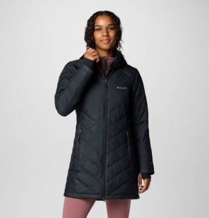 Columbia Heavenly™ Long Hooded Insulated Women Puffer Jacket Black | 13102207