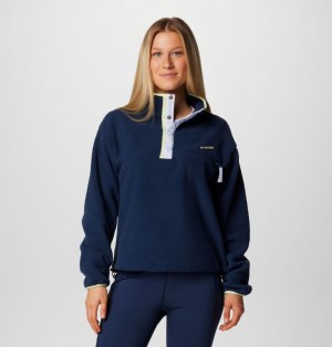 Columbia Helvetia™ II Cropped Sherpa Half Snap Women Fleece Navy | 38715139