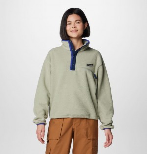 Columbia Helvetia™ II Cropped Sherpa Half Snap Women Fleece Olive | 39636012