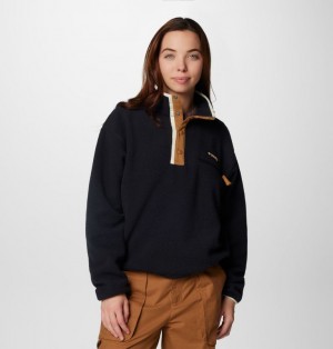 Columbia Helvetia™ II Cropped Sherpa Half Snap Women Fleece Black | 72935388