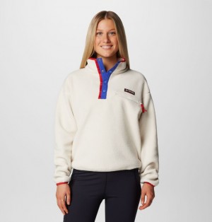 Columbia Helvetia™ II Cropped Sherpa Half Snap Women Fleece White | 99619698