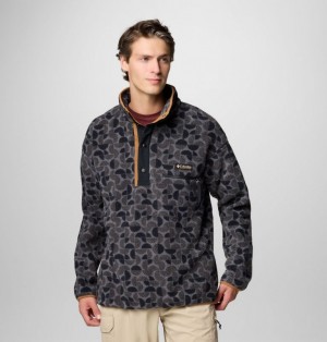 Columbia Helvetia™ II Printed Half Snap Men Fleece Black | 97818362