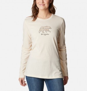 Columbia Hidden Haven™ LS Women T Shirts White | 21894631