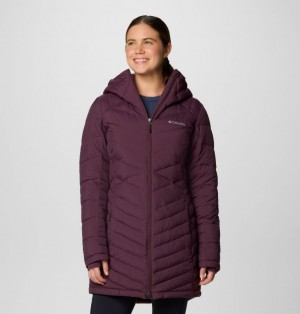 Columbia Joy Peak™ II Hooded Mid Insulated Women Puffer Jacket Burgundy | 59178079