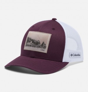 Columbia Mesh™ Snap Back Men Caps Burgundy | 78451888