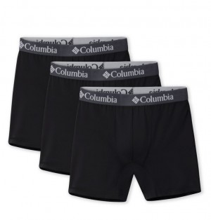 Columbia Poly Stretch Boxer Briefs - 3 Pack Men Briefs Black | 80504153