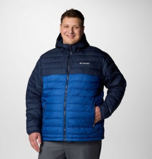 Columbia Powder Lite™ II Hooded Insulated Extended Size Men Puffer Jacket Blue | 41660037