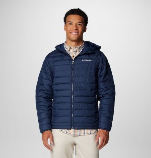 Columbia Powder Lite™ II Hooded Insulated Men Puffer Jacket Navy | 59565623