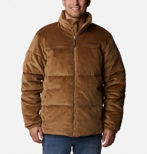 Columbia Puffect™ Corduroy Men Puffer Jacket Brown | 78054244