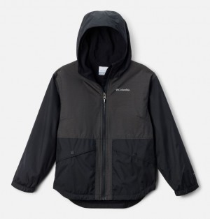 Columbia Rainy Trails™ III Fleece Lined Waterproof Girls's Jackets Black | 83106751