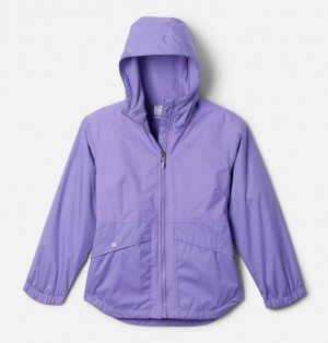 Columbia Rainy Trails™ III Fleece Lined Waterproof Girls's Jackets Lavender | 915011