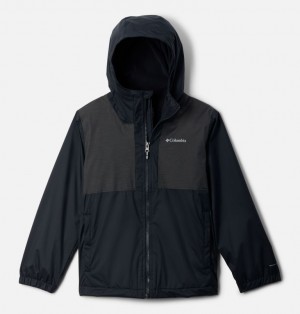 Columbia Rainy Trails™ II Fleece Lined Waterproof Boys's Jackets Black | 83060338