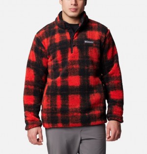 Columbia Rugged Ridge™ III Printed Sherpa Half Snap Men Fleece Red | 83385431