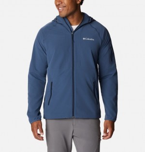 Columbia Tall Heights™ Hooded Softshell Men Softshell Jackets Navy | 13713805