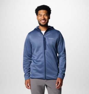 Columbia Tech™ Fleece Hooded Men Jackets Navy | 52239173