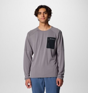 Columbia Tech™ Long Sleeve Technical Knit Men Sweatshirts Grey | 93920875