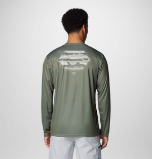 Columbia Terminal Tackle PFG™ Line Time Long Sleeve Men T Shirts Green | 71889627