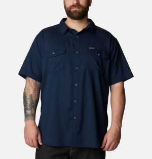 Columbia Utilizer™ II Solid Short Sleeve Extended Size Men Shirts Navy | 63450165